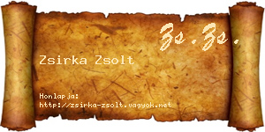 Zsirka Zsolt névjegykártya